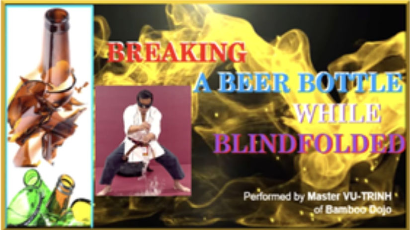 Master Vu-Trinh Breaking A Bottle While Blindfolded